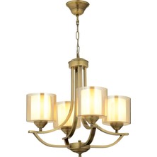 Avonni AV-65228-4E Eskitme Kaplama Modern Avize E27 Metal Cam H: 82 cm, Ø: 55 cm