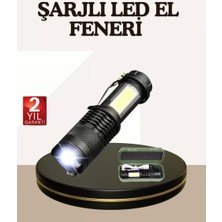 Küçük Boy Şarjlı LED El Feneri Taşınabilir Klipsli Midastech