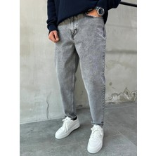 Difransel Jeans Trend Fit Rahat Kalıp Açık Gri Boyfriend Pantolon