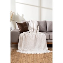 Koza Home Rustıc Krem-Mor Koltuk Örtüsü 170X220CM 5062A