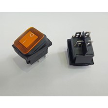 Hatfon Elektronik Anahtar Büyük On ~ Off Sarı  Işıklı 16A  KCD2-201N-WY IP67
