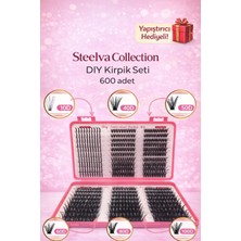 Steelva Takma Kirpik Seti Yapıştırıcı, ve Kirpik Fırçasıyla 600 Adet Kirpik Tutamı ( Özel Koleksiyon)