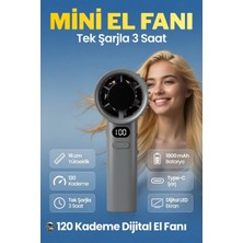 Lopard Taşınılabilir Şarjlı El Fanı - Turbo Üfleme Teknolojisi , LCD 120 Kademe Ayarlama , Soğutucu Mini Vantilatör