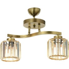 Avonni AV-65231-2E Eskitme Kaplama Modern Avize E27 Metal Kristal H: 42 cm, WxD: 46x17 cm