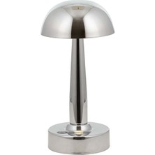 Avonni ML-64004-K Krom Kaplama Masa Lambası LED Metal Pleksi H: 25 cm, Ø: 12 cm