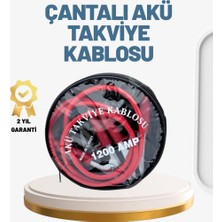 1200A Güçlü Akü Takviye Kablosu 2m Büyük Maşalı Acil Yardım Midastech