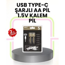 Tekrar Şarj Edilebilir Aa USB Type-C Pil | 1000+ Döngü | 1.5V Sabit Voltaj Midastech