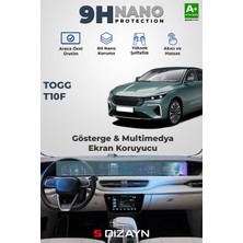 S-Dizayn Togg T10F 9h Nano Gösterge & Multimedya Ekran Koruyucu 2'li Set (Parlak) 2025 Üzeri A+ Kalite