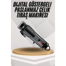 Dijital Profesyonel Kablosuz Saç Sakal Tıraş Makinası Sessiz Paslanmaz Çelik Midastech