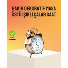 Retro Tarz Bronz Dekoratif Masa Saati Metal Gövde Yüksek Sesli Alarm Midastech