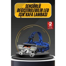 Kafa Lambası 800 Lümen 4 Mod Yüksek Işık Flaşörlü Şarjlı LED Lamba Midastech