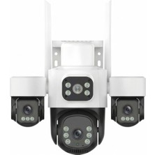 İnox Dijital Inox X113 3 Lens 9mp Dış Mekan Wi-Fi Güvenlik Kamerası IP66 Su Geçirmez Renkli Gece Görüşlü Ptz