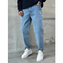 Difransel Jeans Trend Fit Rahat Kalıp Mavi Boyfriend Pantolon