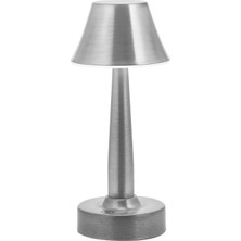 Avonni ML-64006-N Nikel Kaplama Masa Lambası LED Metal Pleksi H: 25 cm, Ø: 11 cm