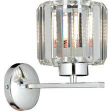 Avonni AP-65244-1K Krom Kaplama Aplik E27 Metal Kristal H: 25 cm, WxD: 20x27 cm