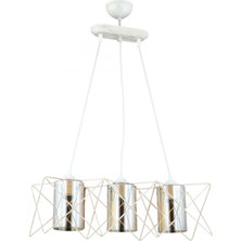 Avonni AV-65076-3Y-KRM Krem Boya Modern Avize E27 Metal Cam H: 70 cm, WxD: 60x20 cm