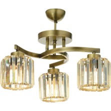 Avonni AV-65229-3E Eskitme Kaplama Modern Avize E27 Metal Kristal H: 40 cm, Ø: 58 cm