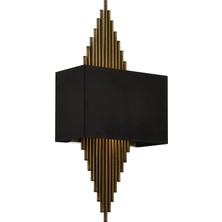 Avonni AP-62175-01 Siyah Boya Aplik E14 Metal H: 58 cm, WxD: 25x13 cm