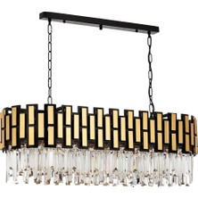 Avonni AV-4293-BSY100X35 Siyah Boya Modern Avize E14 Metal Cam H: 100 cm, WxD: 100x35 cm