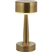 Avonni ML-64005-E Eskitme Kaplama Masa Lambası LED Metal Pleksi H: 25 cm, Ø: 11 cm