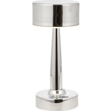 Avonni ML-64005-K Krom Kaplama Masa Lambası LED Metal Pleksi H: 25 cm, Ø: 11 cm