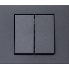 Ovivo Grano Füme İkili Komütatör Çerçeveli Sıva Altı Montaj İçin Modern Tasarım