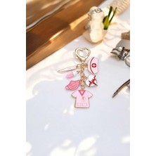 Sahra Style Hemşire Doktor Temalı Pembe Anahtarlık