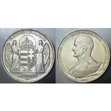 Banknoting Macaristan Gümüş 5 Pengö 1939 Iı. Dünya Savaşı-Amiral Mıklos Horthy. 25 gr 36 mm Çilaltı.