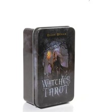 Bıyıklı Tobacco The Witches Tarot Kağıdı Metal Kutulu Tarot Destesi Ingilizce