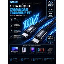 FaroxTech Ultrapower 100W Usb-C Hızlı Şarj & Data Kablosu – Premium Örgü Type-C Kablo