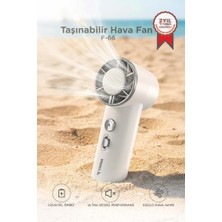 Torima Şarjlı El Vantilatörü Fener Özellikli Taşınabilir Mini Fan F66 Beyaz