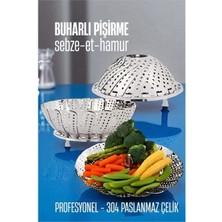 Marsilyan Sebze Pişirme Sepeti - Buharda Pişirme Haşlama Aparatı Paslanmaz Çelik 717858