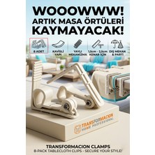 Transformacion 8'li Set Masa Örtüsü Mandalı Sabitleyici Klips , Yaylı Pratik Piknik Bahçe Parti Masası Tutucu 718290