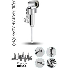 Marsilyan 105° Açılı Matkap Adaptörü Seti – 1/4” Hex Şaftlı, 11 Parça Çok Fonksiyonlu Vidalama Uçları 722452