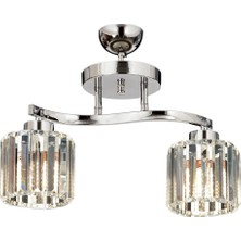 Avonni AV-65231-2K Krom Kaplama Modern Avize E27 Metal Kristal H: 42 cm, WxD: 46x17 cm
