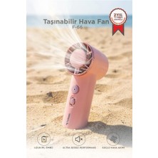 Torima Şarjlı El Vantilatörü Fener Özellikli Taşınabilir Mini Fan F66 Pembe