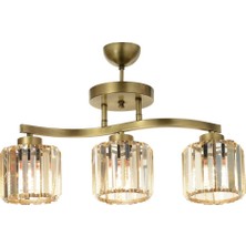 Avonni AV-65231-3E Eskitme Kaplama Modern Avize E27 Metal Kristal H: 42 cm, WxD: 55x17 cm