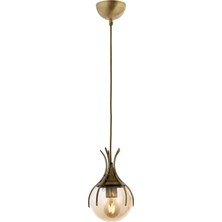 Avonni AV-1766-1E Eskitme Kaplama Modern Avize E27 Metal Cam H: 80 cm, Ø: 13 cm