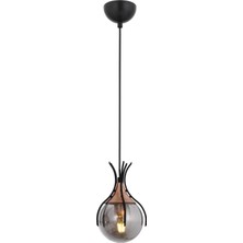 Avonni AV-1766-1BSY Siyah Boya Modern Avize E27 Metal Cam H: 80 cm, Ø: 13 cm