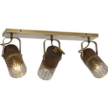 Avonni AR-1830-3EY Eskitme Kaplama Modern Avize E27 Metal Ahşap H: 30 cm, WxD: 60x30 cm