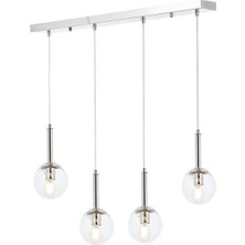 Avonni AV-1781-4KY Krom Kaplama Modern Avize E27 Metal Cam H: 90 cm, WxD: 70x13 cm