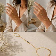 Bymiel Kişiye Özel Mavi Taşlı Şahmaran Bileklik