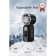 Torima Şarjlı El Vantilatörü Fener Özellikli Taşınabilir Mini Fan F65 Siyah
