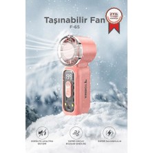 Torima Şarjlı El Vantilatörü Fener Özellikli Taşınabilir Mini Fan F65 Pembe
