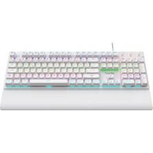 Node Game Nova MK104 Rainbow Bilek Destekli Türkçe Fullanti-Ghosting Mekanik Oyuncu Klavyesi Beyaz Red Switch