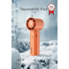 Torima Şarjlı El Vantilatörü Fener Özellikli Taşınabilir Mini Fan F64 Turuncu