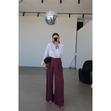 Özge Özgenç Beli Lastikli Geniş Kalıp Pantolon