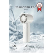 Torima Şarjlı El Vantilatörü Fener Özellikli Taşınabilir Mini Fan F64 Beyaz