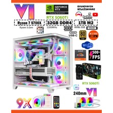 Zeiron Mirage X50 Ultra RTX5060Ti 8GB ∣ R7 5700X ∣ 32GB Ram ∣ 1TB M.2 SSD Sıvı Soğutmalı Oyun Bilgisayarı