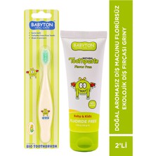 Babyton Doğal Aromasız Diş Macunu Florürsüz-Ekolojik Diş Fırçası Griny